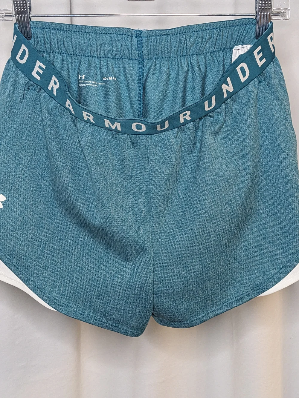 Under Armour Teal Performance Women's Running Shorts with White Trim